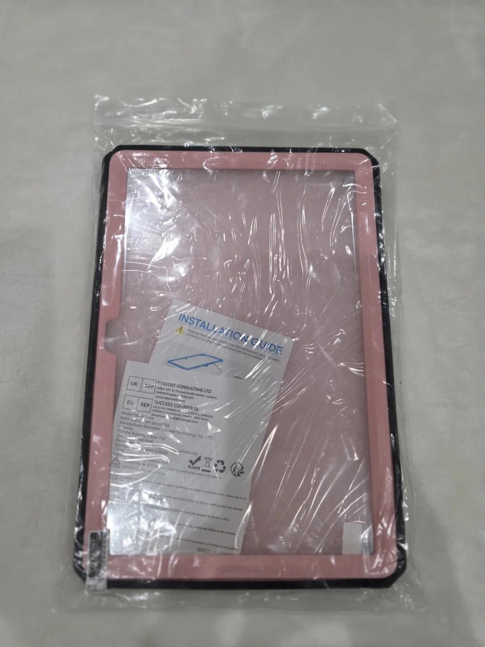 Rugged Protective Pink Tablet Case with Built-In Screen Protector